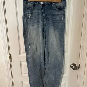 Distressed Blue Jeans